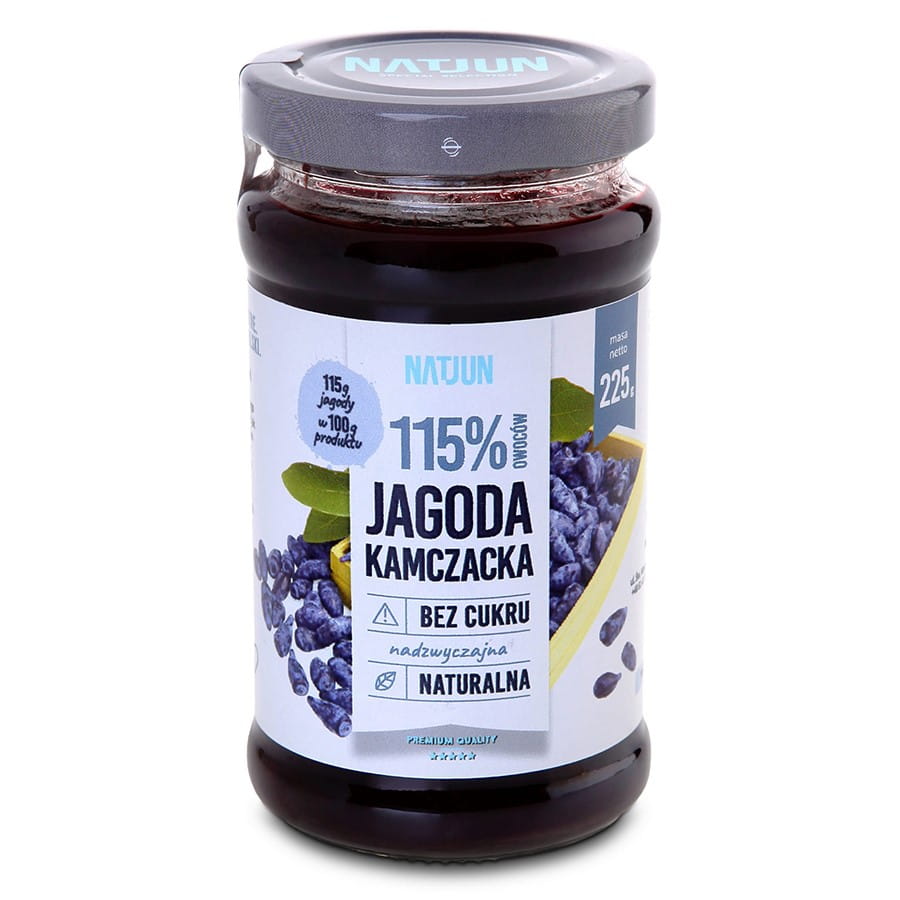Confiture de baies du Kamtchatka sans sucre ajouté, 115% de fruits 225g NATJUN