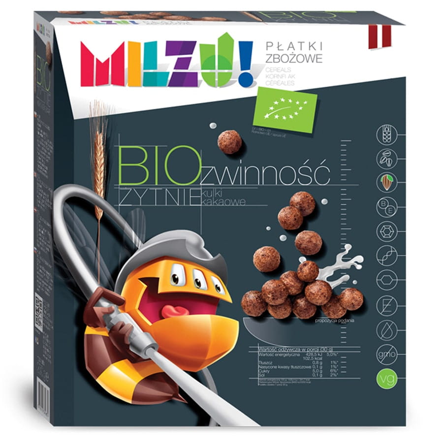 Flocons de seigle - billes de cacao famille avoine - agility BIO 400g MILZU