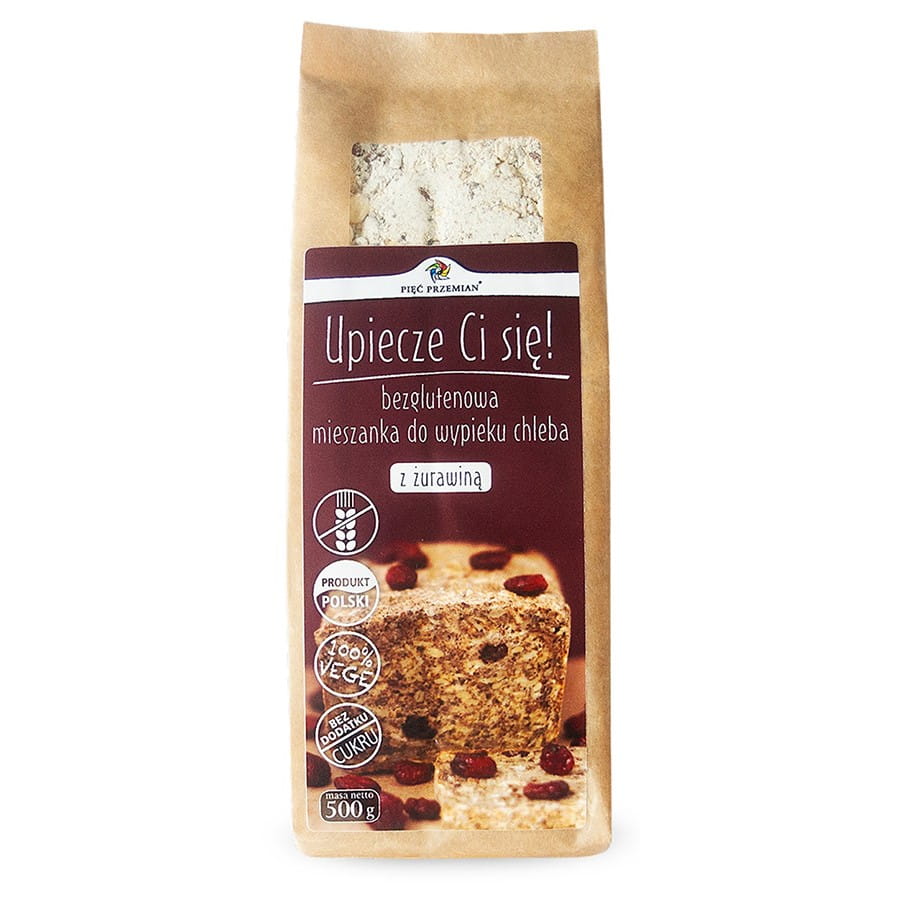 Un mélange de pain sans gluten aux canneberges 500g CINQ CHANGEMENTS