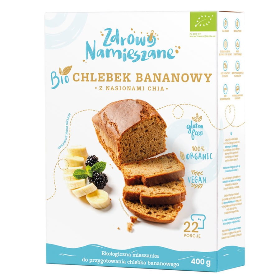 Pain aux bananes aux graines de chia BIO 400g HEALTHY MIXTE