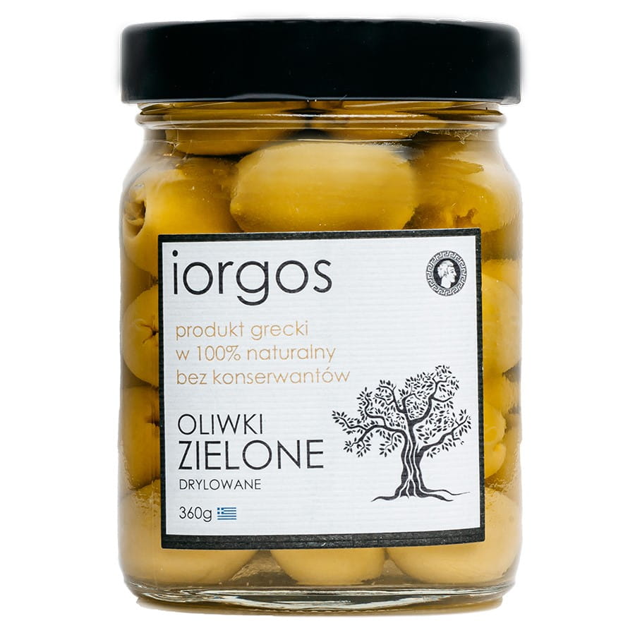 Olives vertes premium - dénoyautées 360g IORGOS