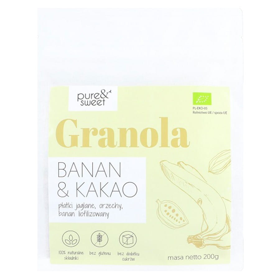 Granola banane - cacao BIO 200g PURE & SWEET