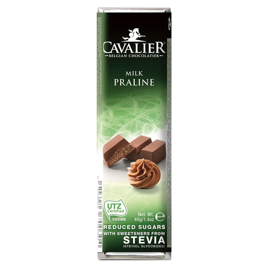 Tablette chocolat au lait fourré praliné 40g CAVALIER