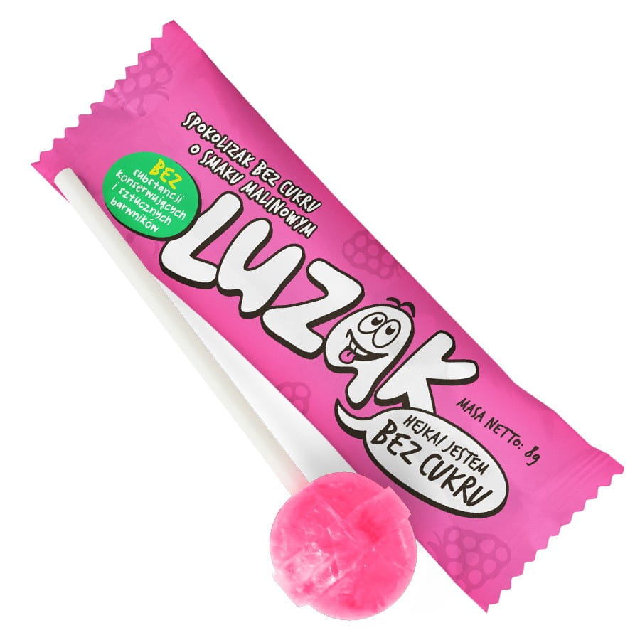 Sucette sans sucre, saveur framboise 8g LUZAK
