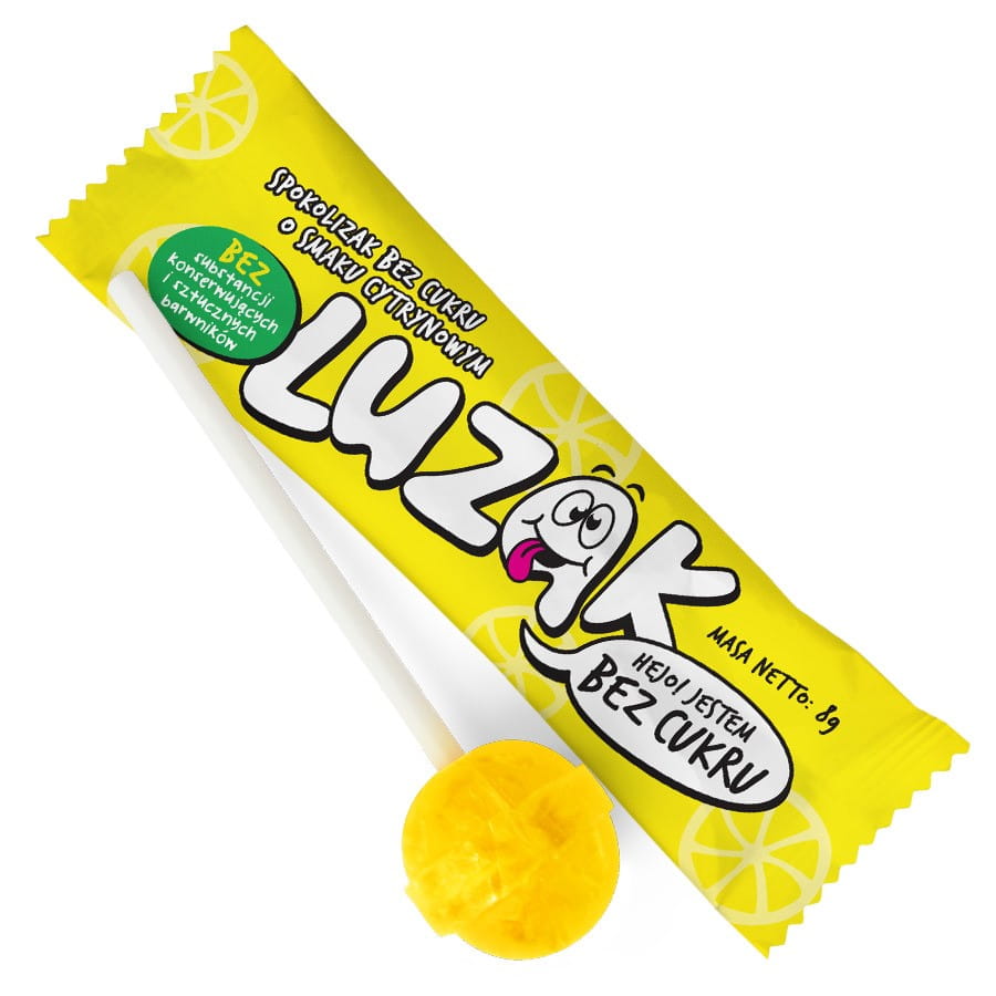 Sucette sans sucre, saveur citron 8g LUZAK