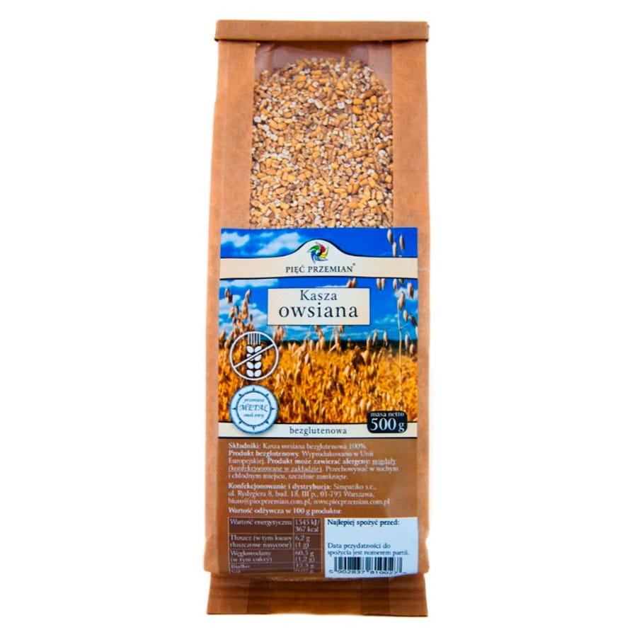 Gruau d'avoine sans gluten 500g CINQ CHANGEMENTS