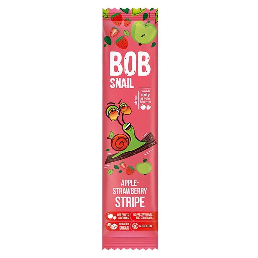 Snack rayé pomme et fraise 14g BOB SNAIL