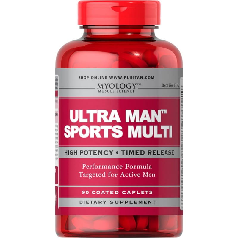 Multivitamines Ultra man pour sportifs myologues 90 comprimés PURITAN'S PRIDE