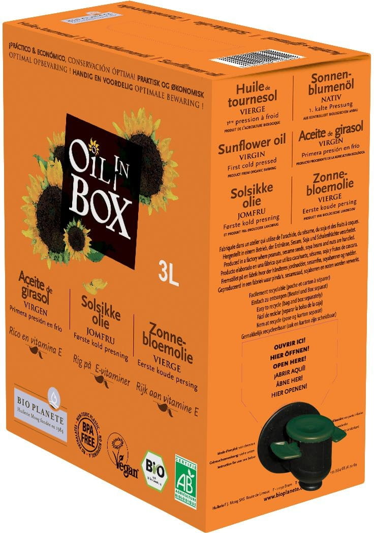 Huile vierge de tournesol BIO 3 L - HORECA BIO PLANETE