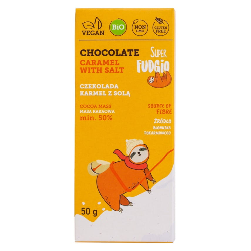 Chocolat caramel au sel sans gluten BIO 50g SUPER FUDGIO