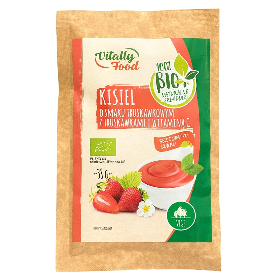 Kissel fraise aux fraises et vitamine C sans sucre ajouté BIO 38g VITALLY FOOD