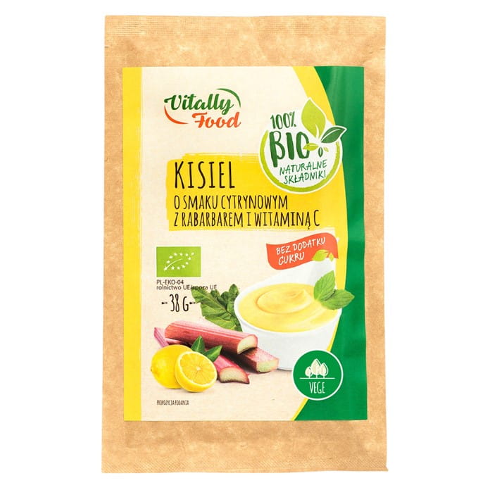Kissel saveur citron à la rhubarbe et à la vitamine C sans sucre ajouté BIO 38g VITALLY FOOD