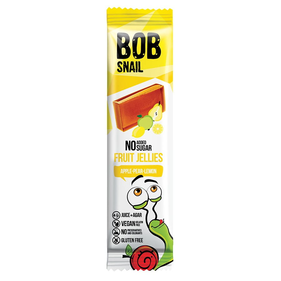 Snack gelées pomme - poire - citron sans sucre ajouté 38g BOB SNAIL