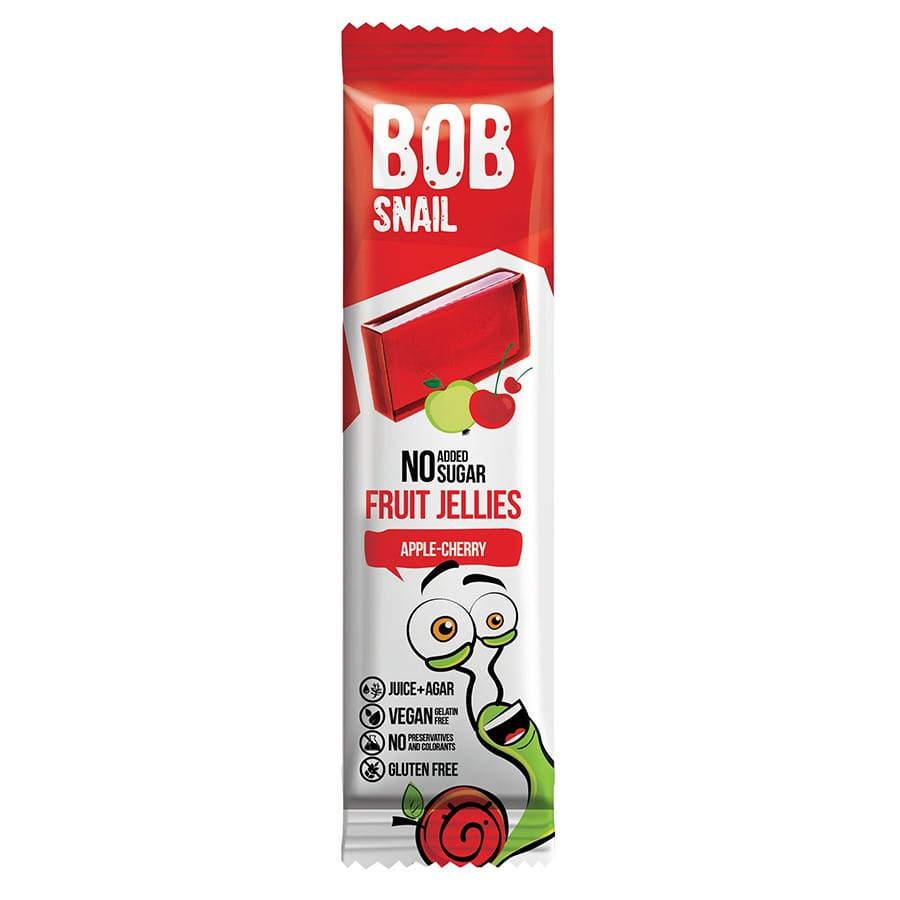 Snack gelées pommes et cerises sans sucre ajouté 38g BOB SNAIL
