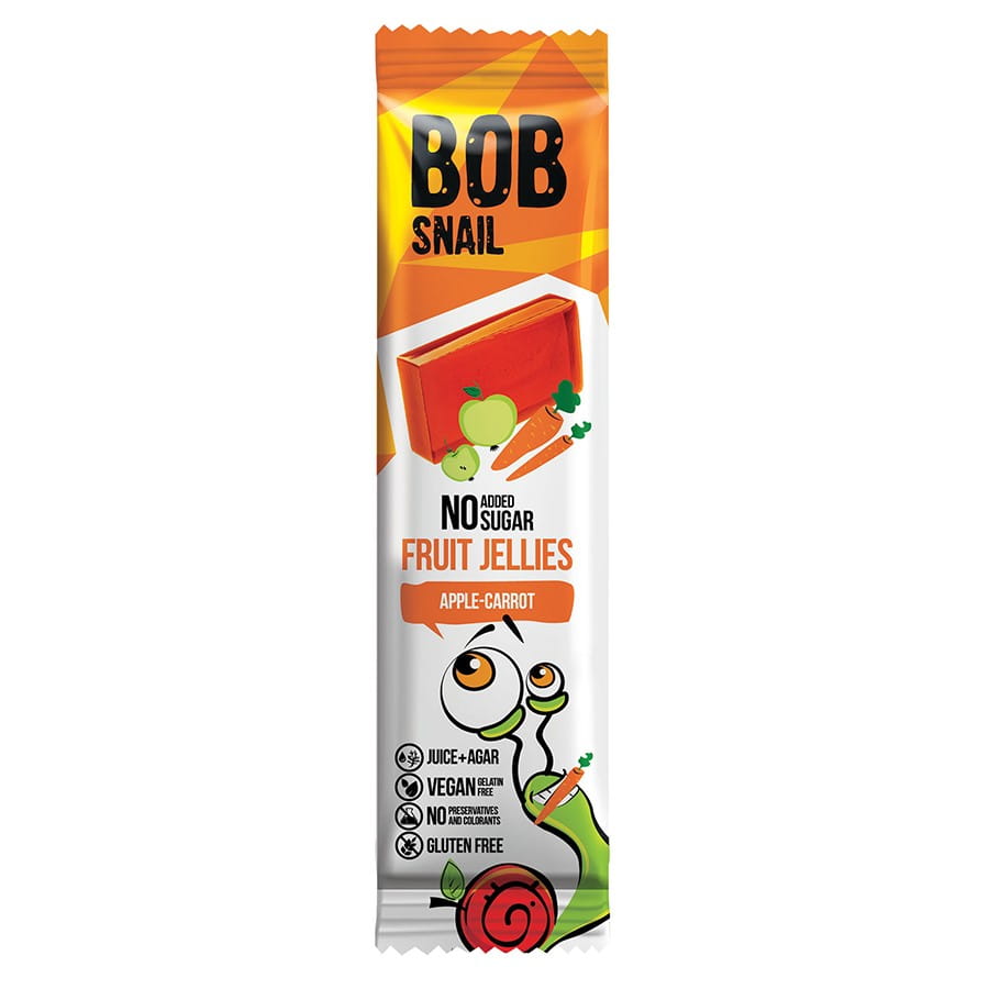 Snack gelées de pommes et de carottes sans sucre ajouté 38g BOB SNAIL