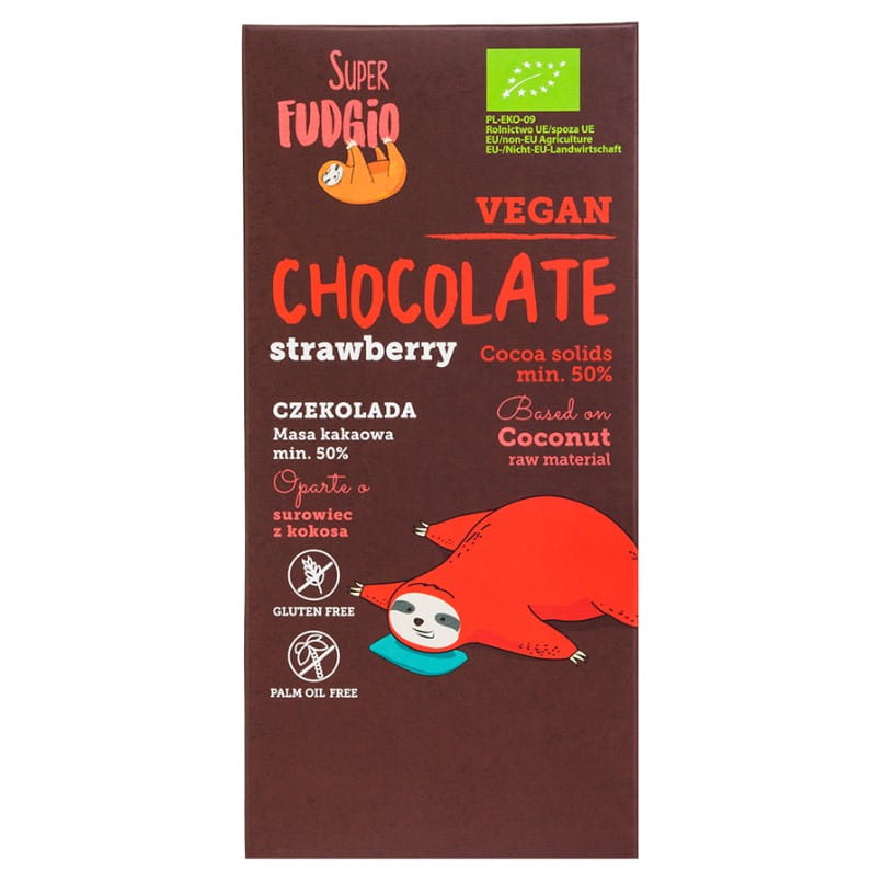 Chocolat fraise BIO 80g SUPER FUDGIO