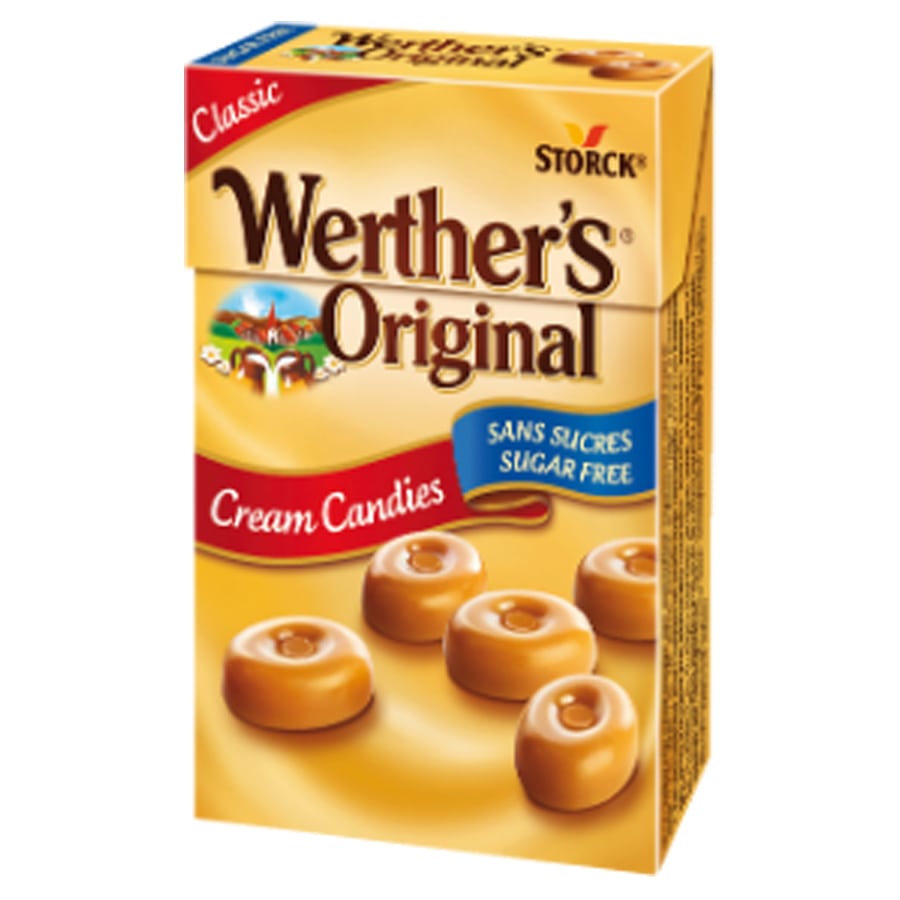 Caramels au goût de crème sans sucre 42g WERTHER'S ORIGINAL