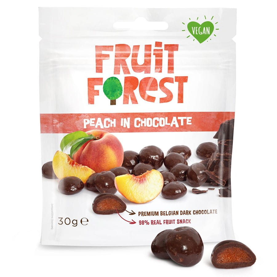 Boules de fruits à la pêche au chocolat 30g FRUIT FOREST
