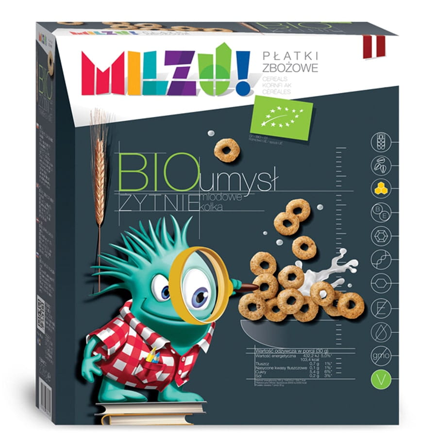 Flocons de seigle - rondelles d'avoine au miel famille - BIO mind 400g MILZU