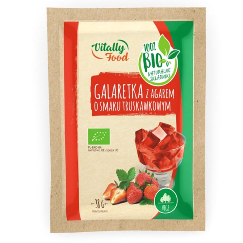 Gelée à l'agar - fraise BIO 38g VITALLY FOOD