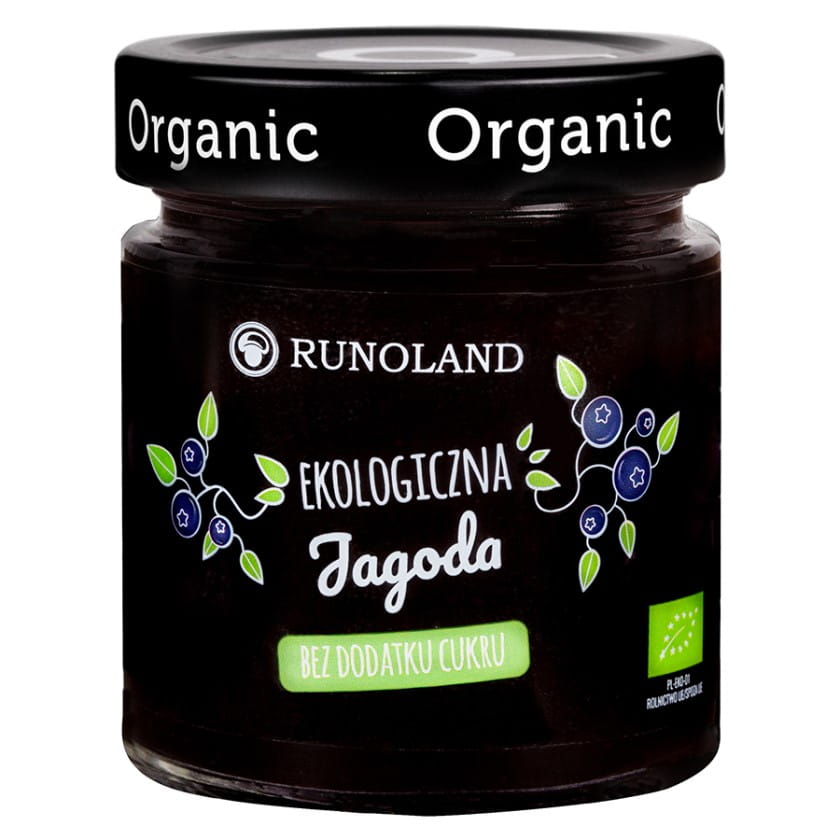 Snack sucré - myrtille au jus de pomme capsule à la consistance de la confiture BIO 200g RUNOLAND