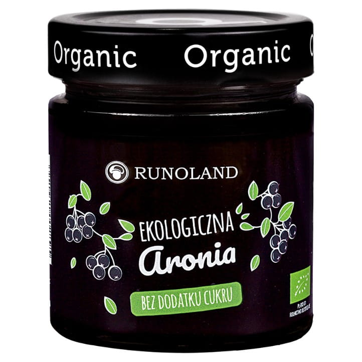 Une collation sucrée d'aronia avec capsule de jus de pomme avec la consistance de la confiture BIO 200g RUNOLAND