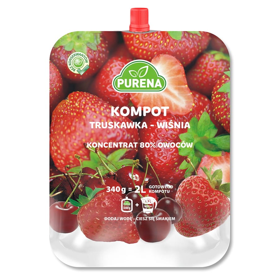 Compote de fraise - concentré de cerise 340g PURENA