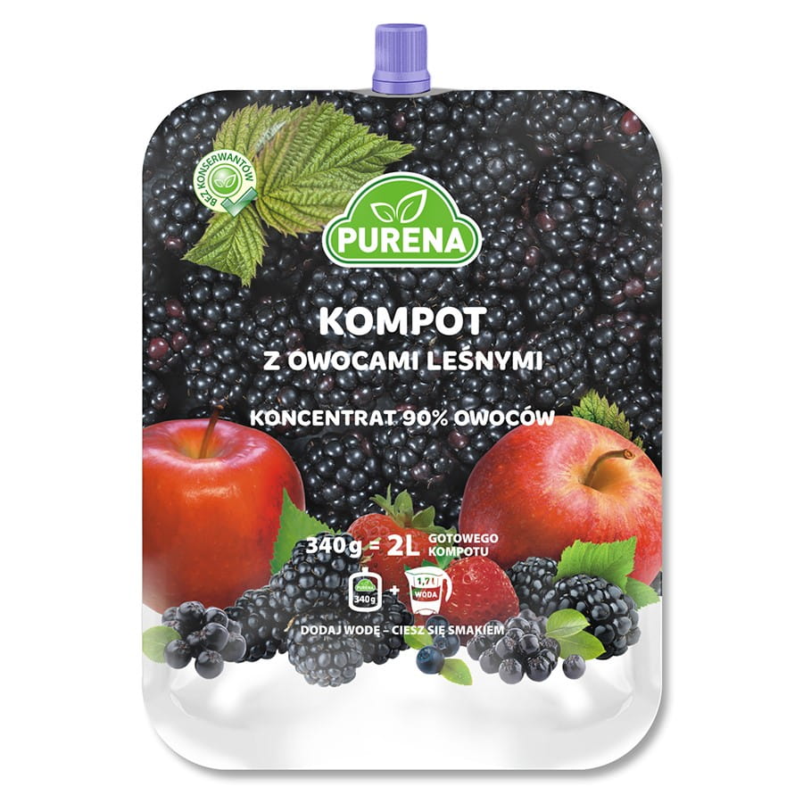 Compote au concentré de fruits des bois 340g PURENA
