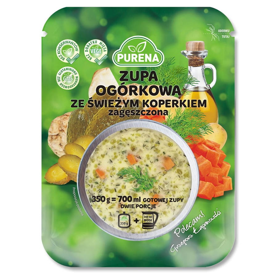 Soupe de concombre à l'aneth frais épaissie 350g PURENA