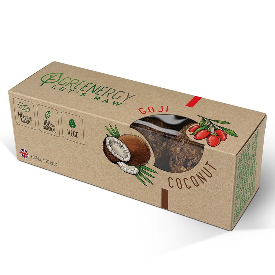 Boules de noix de coco crues - goji 48g GREENERGY