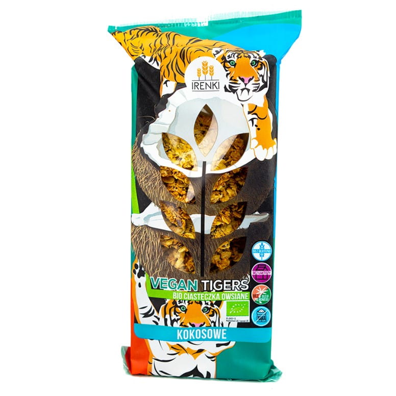 Biscuits à l'avoine tigres vegan - vegan aux flocons de noix de coco BIO 120g IRENKI