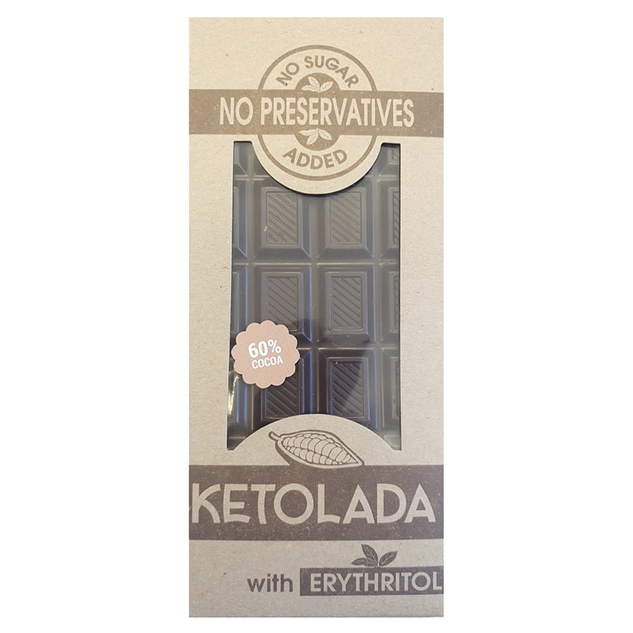 Chocolat sucré à l'érythritol sans sucre ajouté 100g