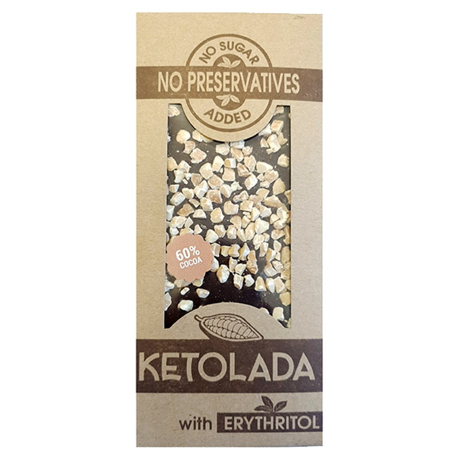 Chocolat aux amandes sucré à l'érythritol sans sucre ajouté 100g