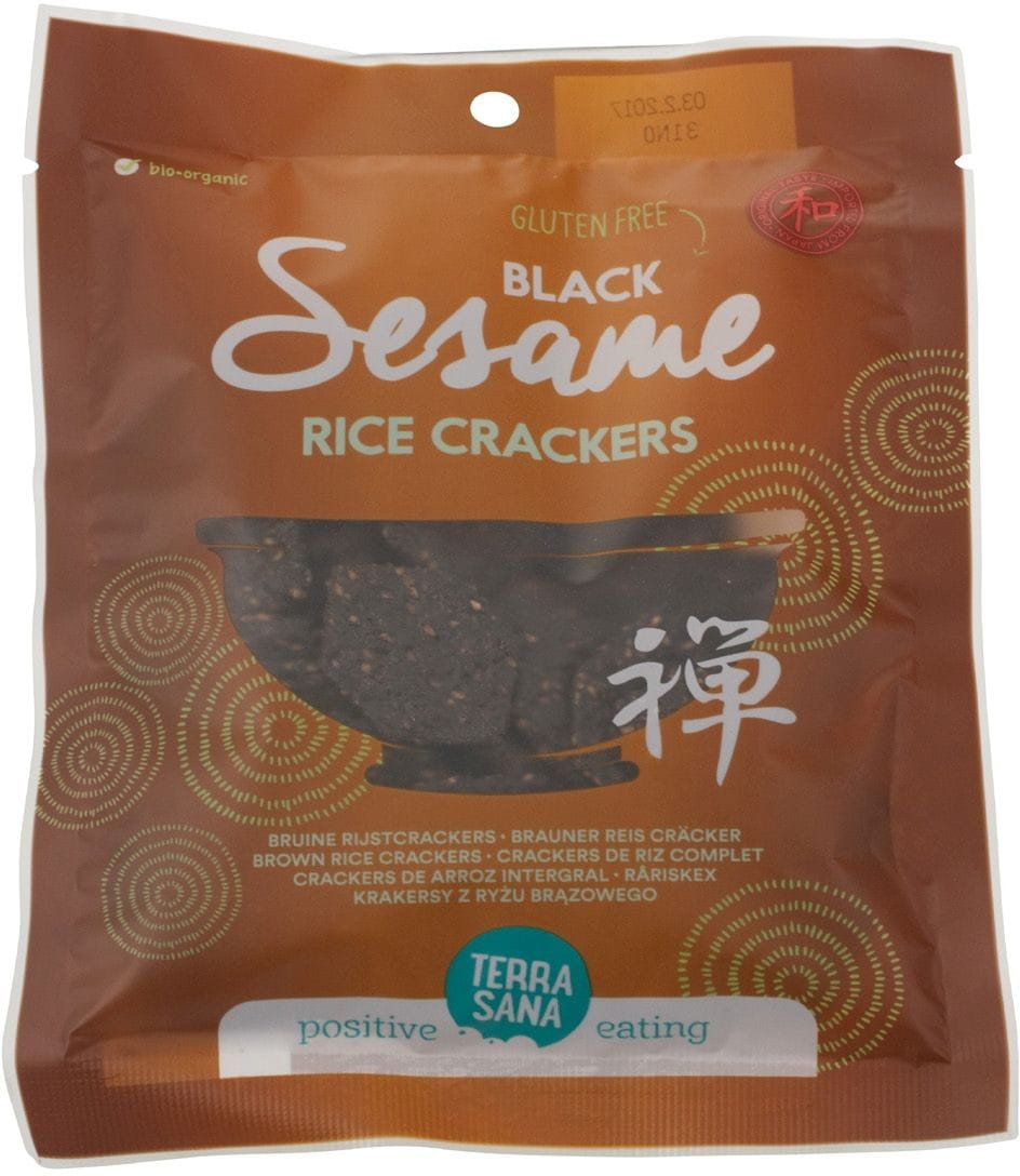 Crackers de riz complet au sésame noir BIO 60 g - TERRASANA