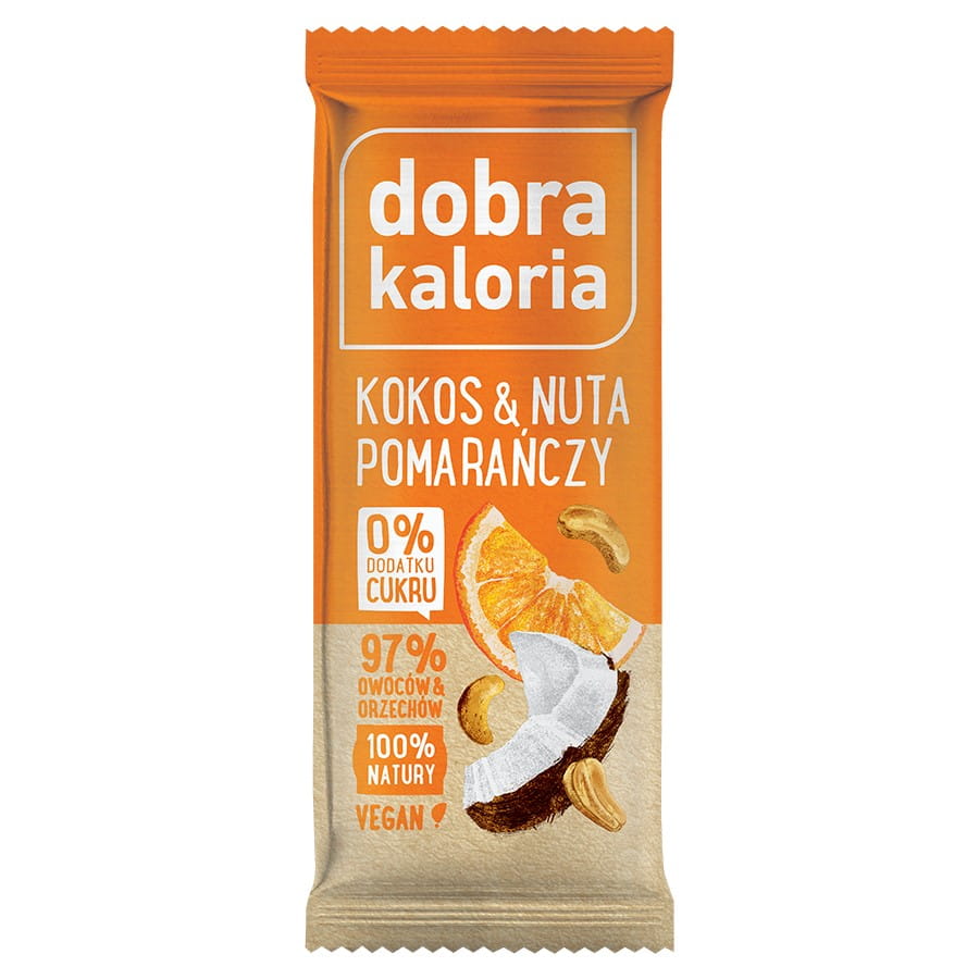 Barre aux fruits - noix de coco et une pointe d'orange 35g GOOD KALORIA