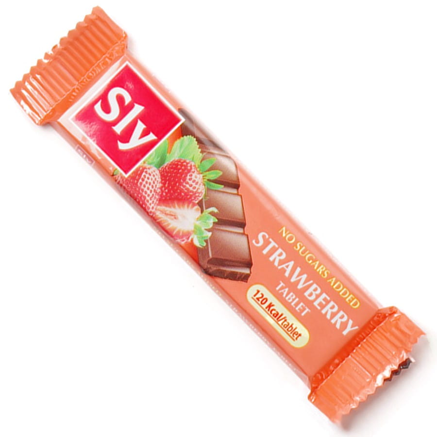 Tablette de chocolat - fraise sans sucre ajouté 25g SLY NUTRITIA