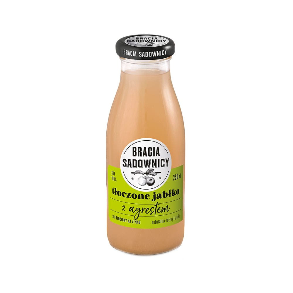 Jus pressé à froid de pommes aux groseilles 250 ml