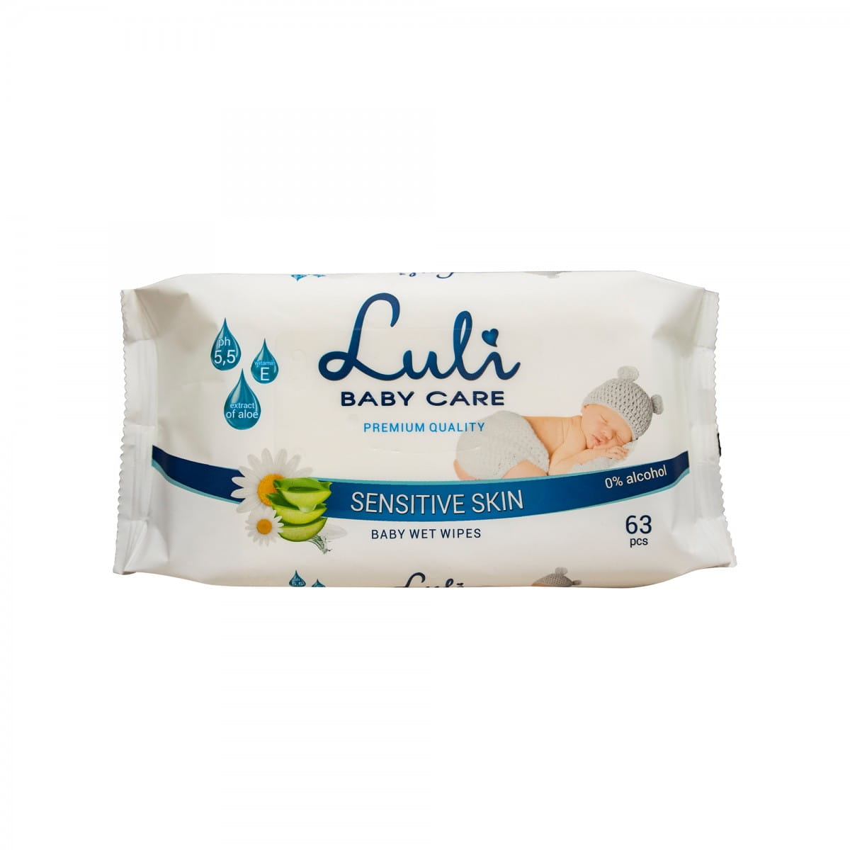 Lingettes humides pour enfants 63 pièces COTTON CLUB