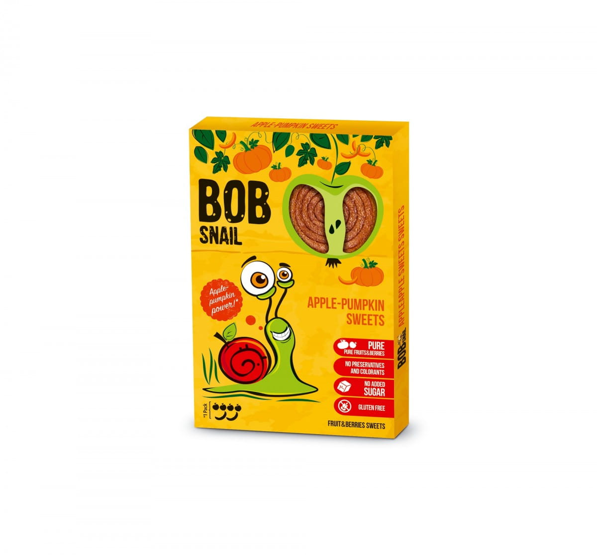 Snack aux fruits pomme et potiron sans sucre ajouté 60 g BOB SNAIL