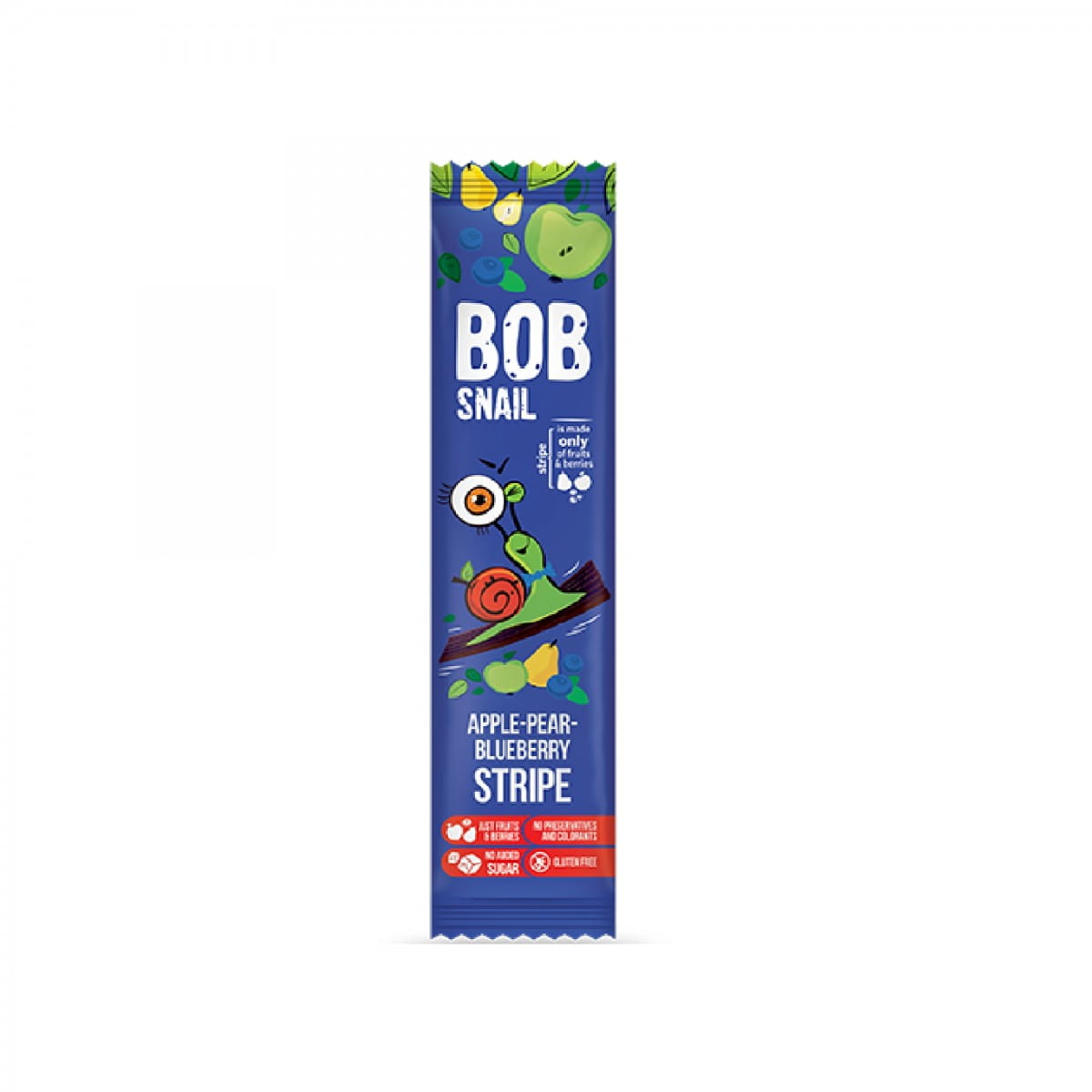 Snack pomme - poire - myrtille sans sucre 14 g BOB SNAIL