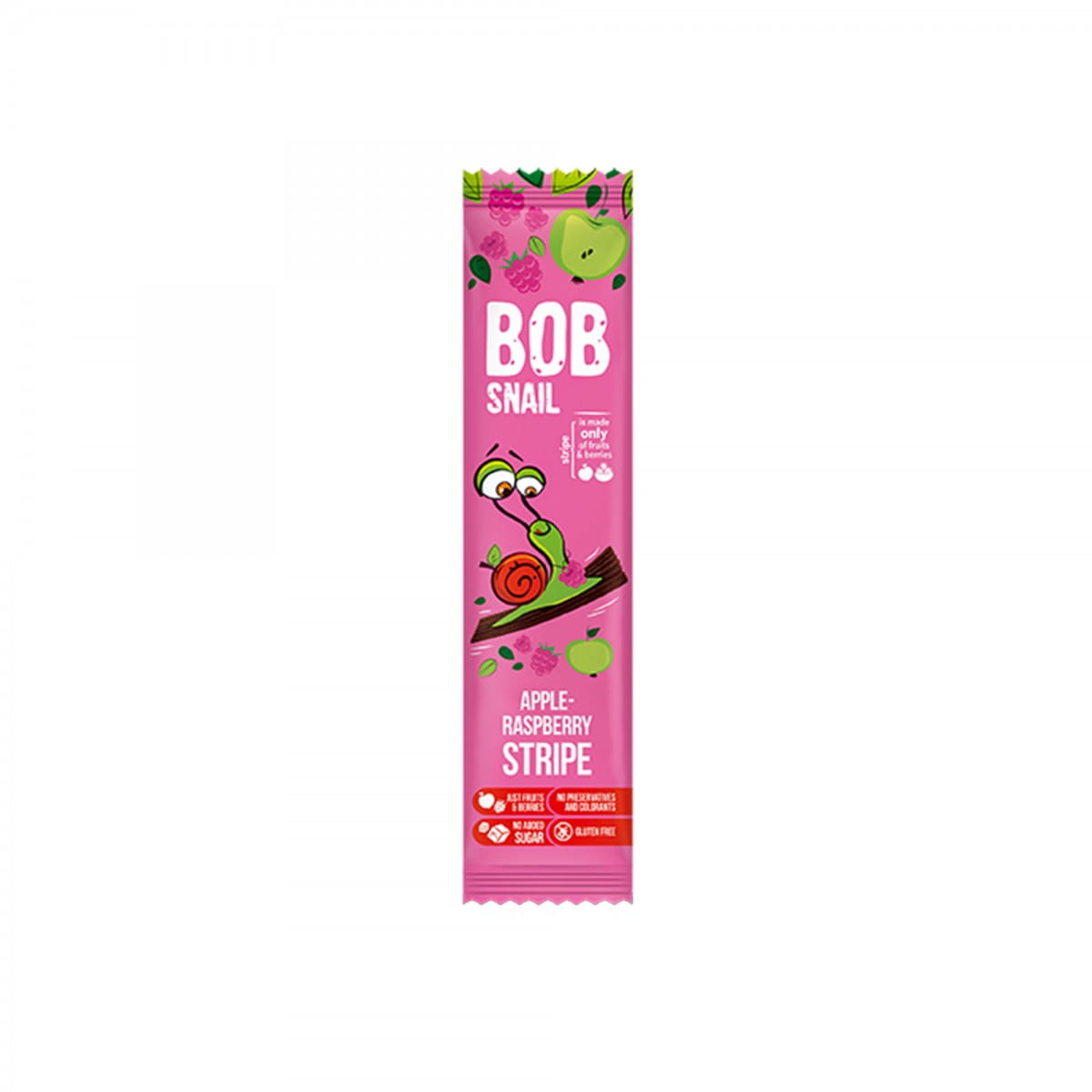 Snack pomme et framboise à base de fruits sans sucre ajouté 14 g BOB SNAIL