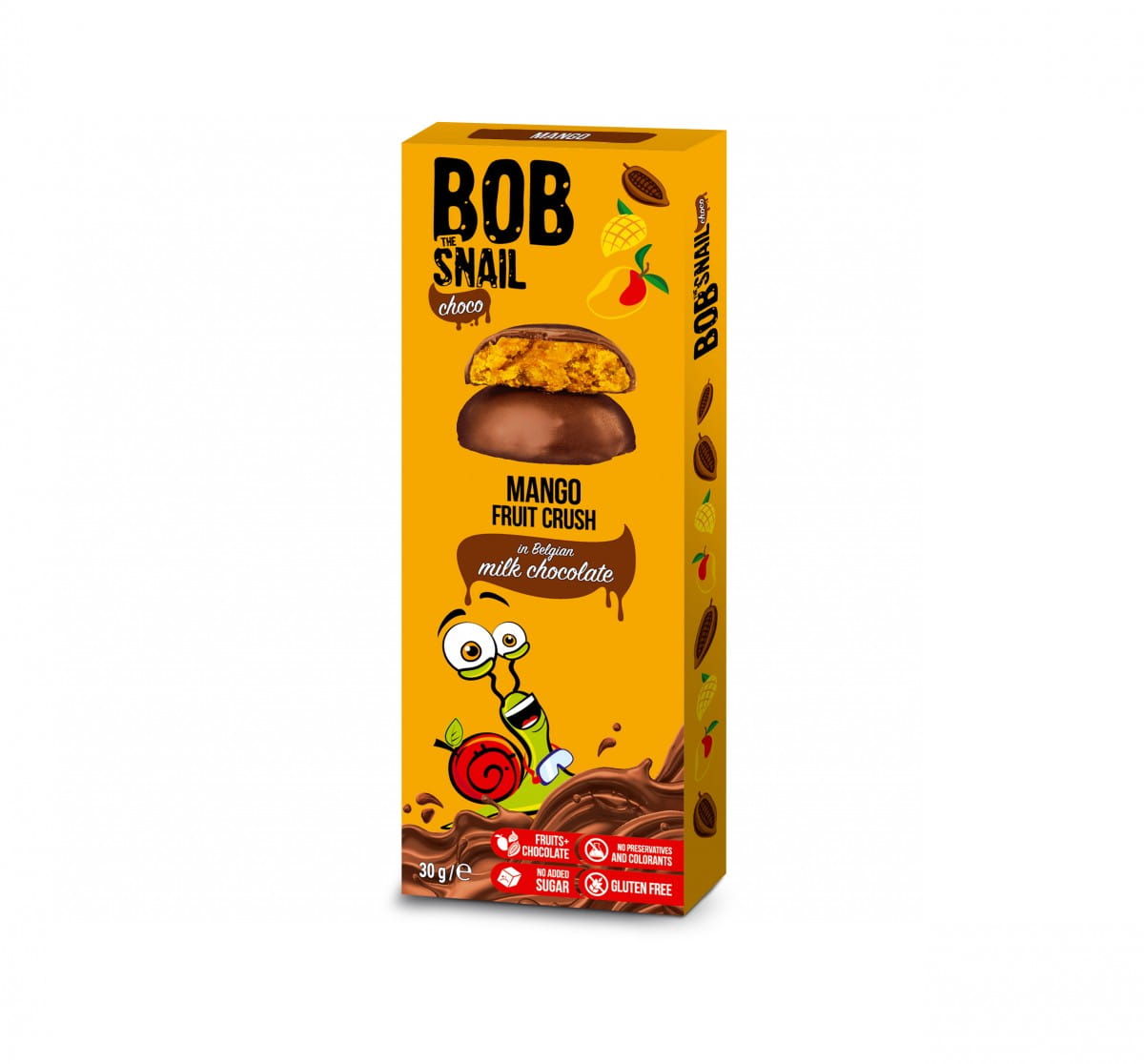 Snack mangue au chocolat au lait 30 g BOB SNAIL