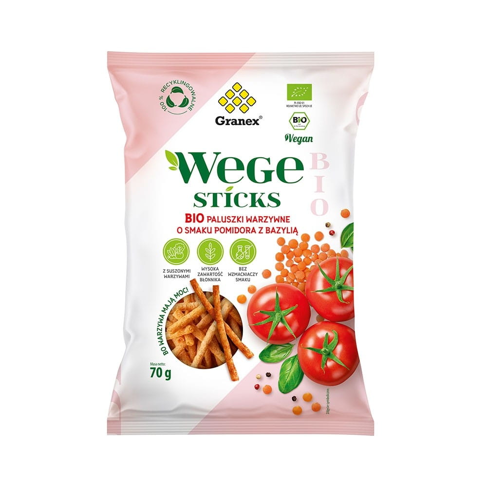 Bâtonnets de légumes tomate au basilic BIO 70 g