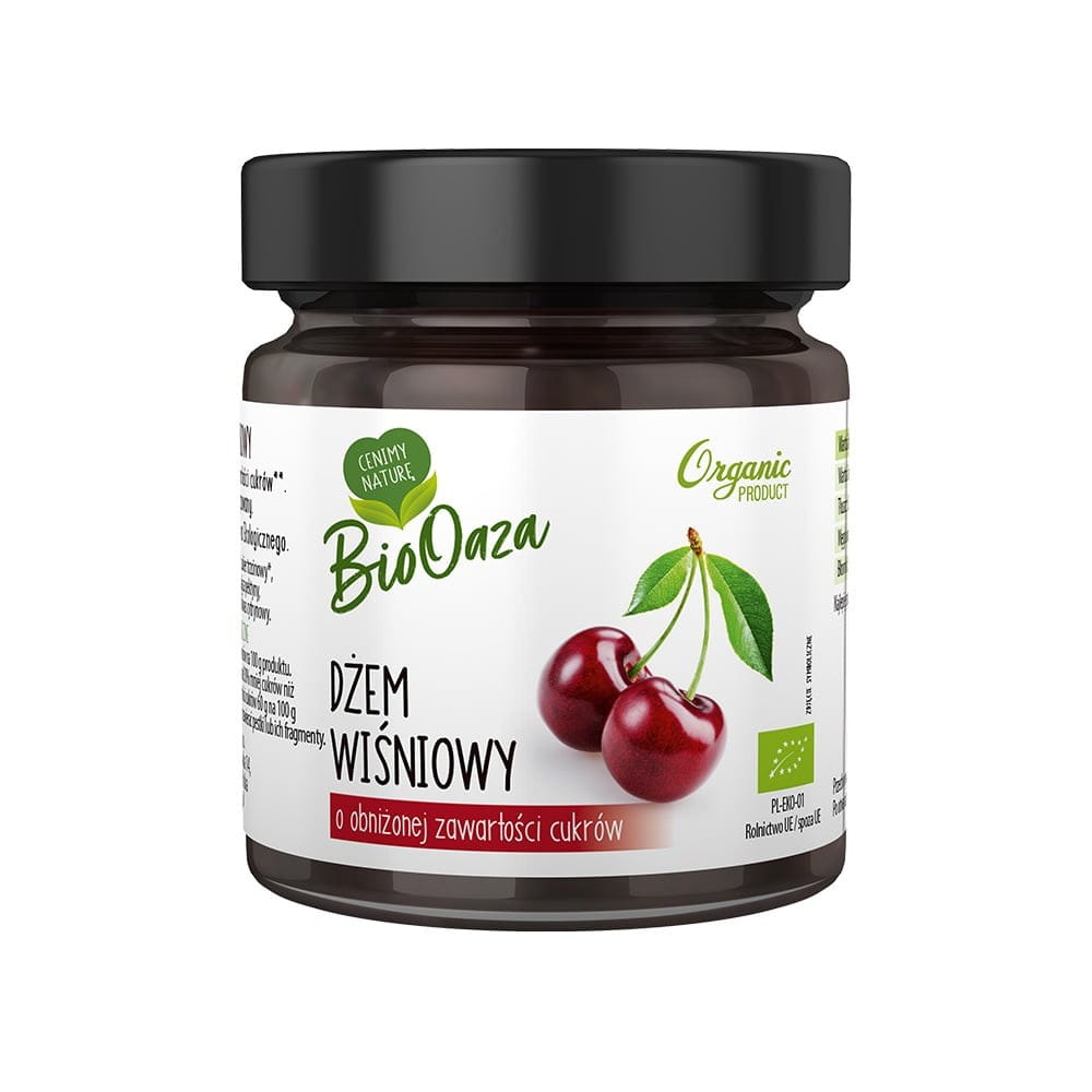 Confiture de cerises à teneur réduite en sucre BIO 225 ml
