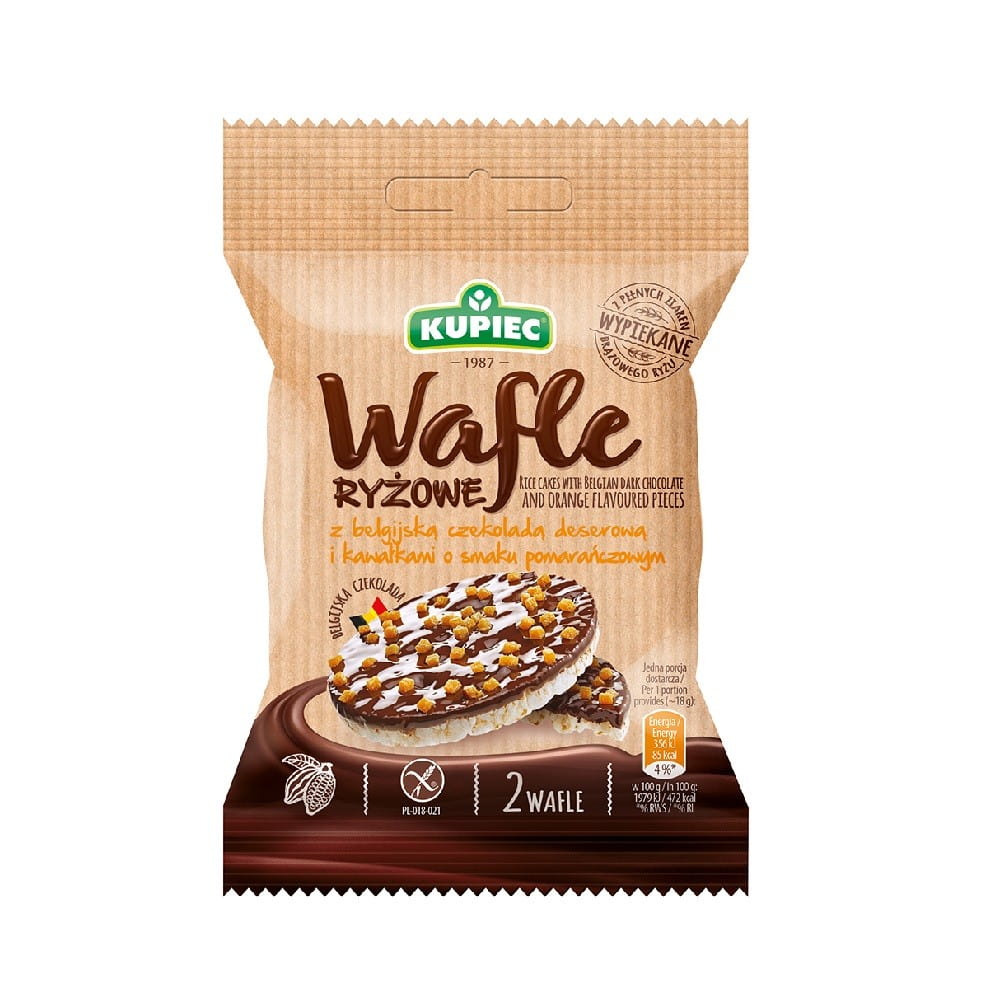 Galettes de riz au dessert chocolat et morceaux d'orange 36 g