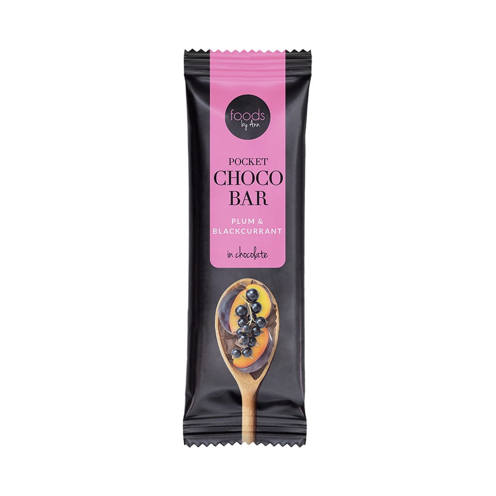 Tablette Choco enrobée de chocolat prune & groseille 35 g FOODS BY ANN
