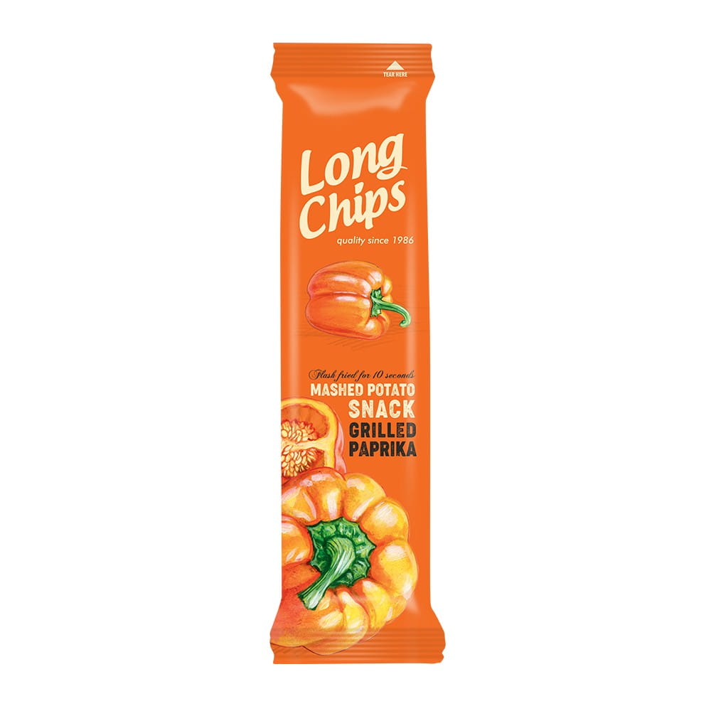 Chips de pommes de terre au goût de poivron grillé 75 g - CHIPS LONGUES