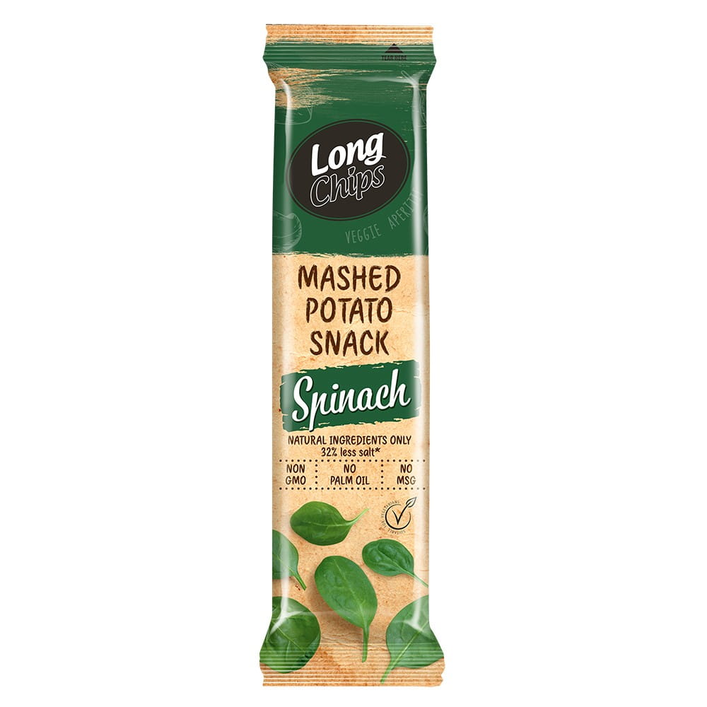 Chips de pommes de terre au goût d'épinards 75 g - CHIPS LONGUES