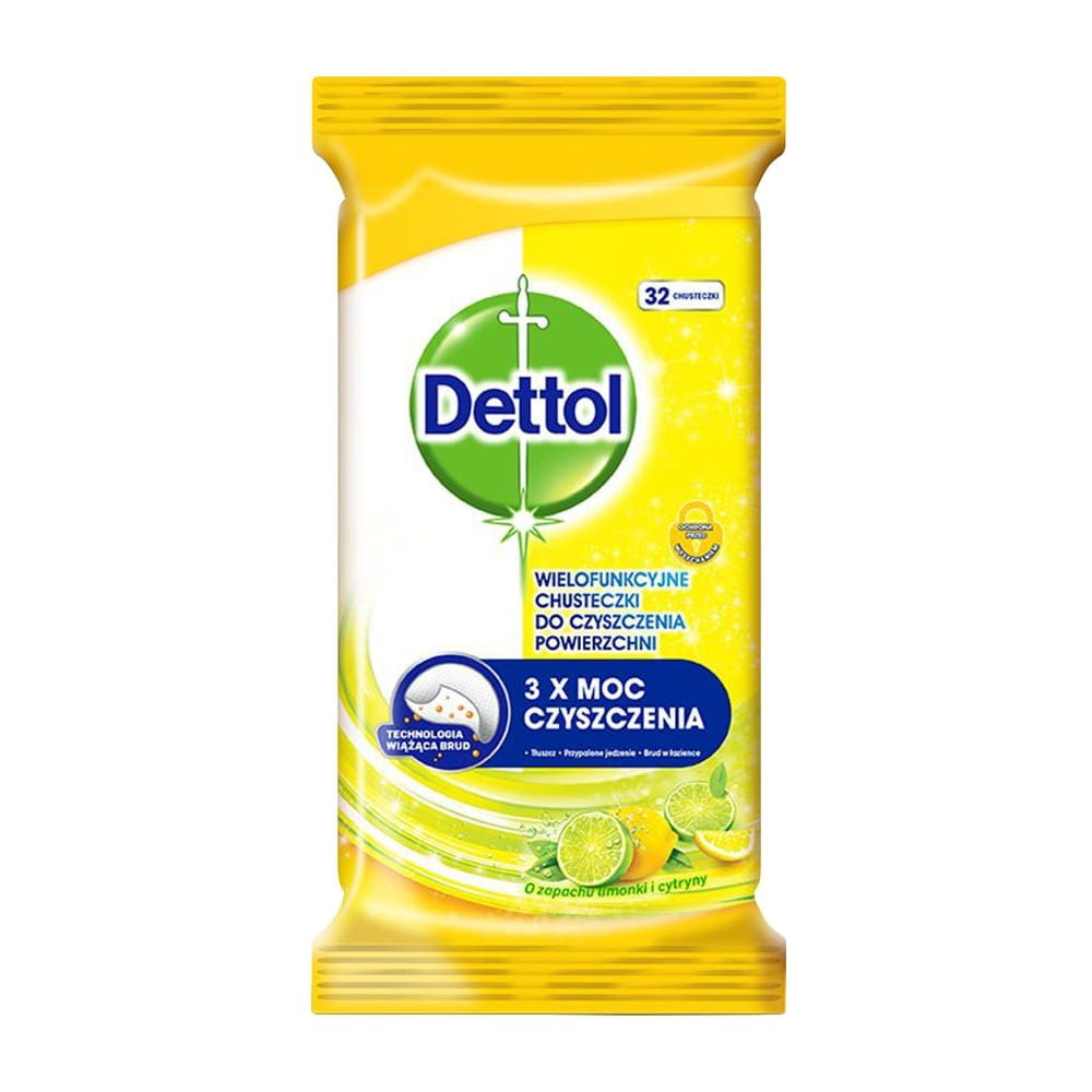 Lingettes nettoyantes pour surfaces au citron 32 pièces