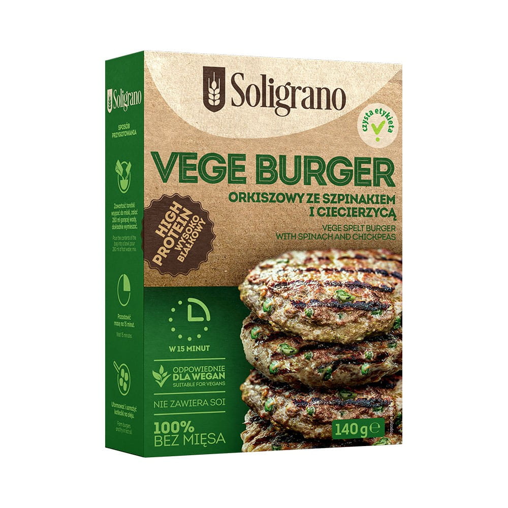 Burger épeautre et épinards 140g SOLIGRANO